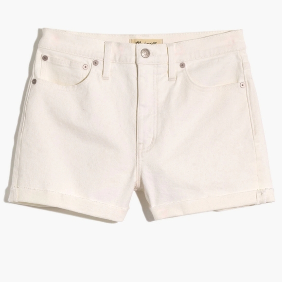 Madewell High Rise Denim Short Distressed Hem Size 28 White Tile - Picture 4 of 12